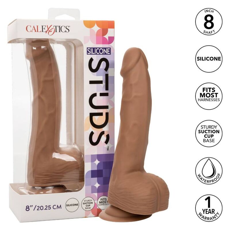 CALEXOTICS - Tachuelas de silicona 20,32 cm marrón