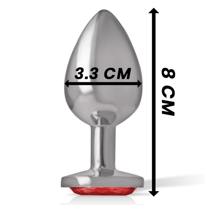 INTENSE - PLUG ANAL DE METAL CON CRISTAL ROJO TALLA M
