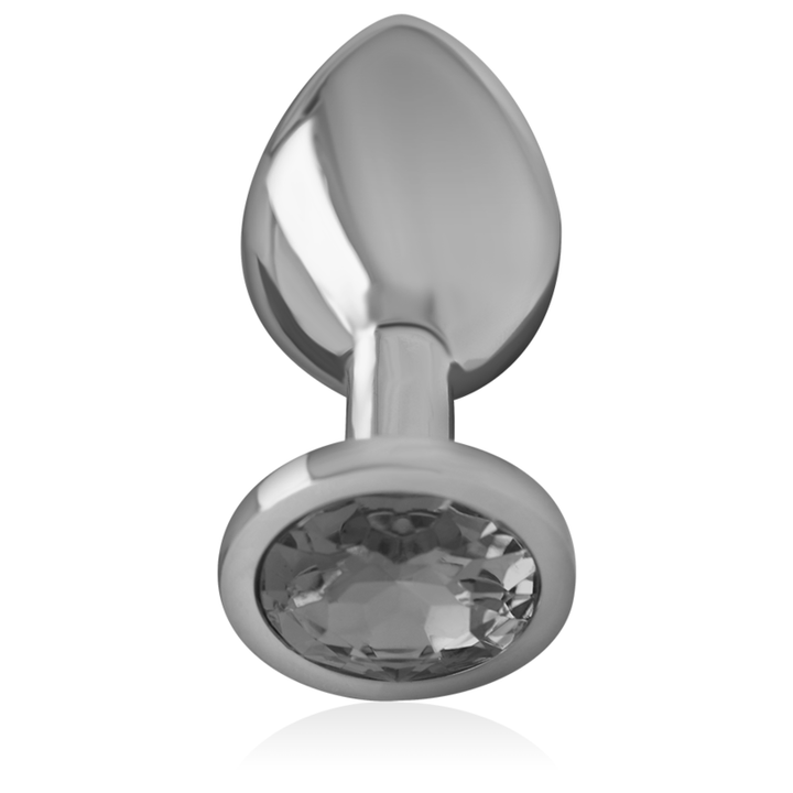 INTENSE - PLUG ANAL DE ALUMINIO CON CRISTAL NEGRO TALLA S