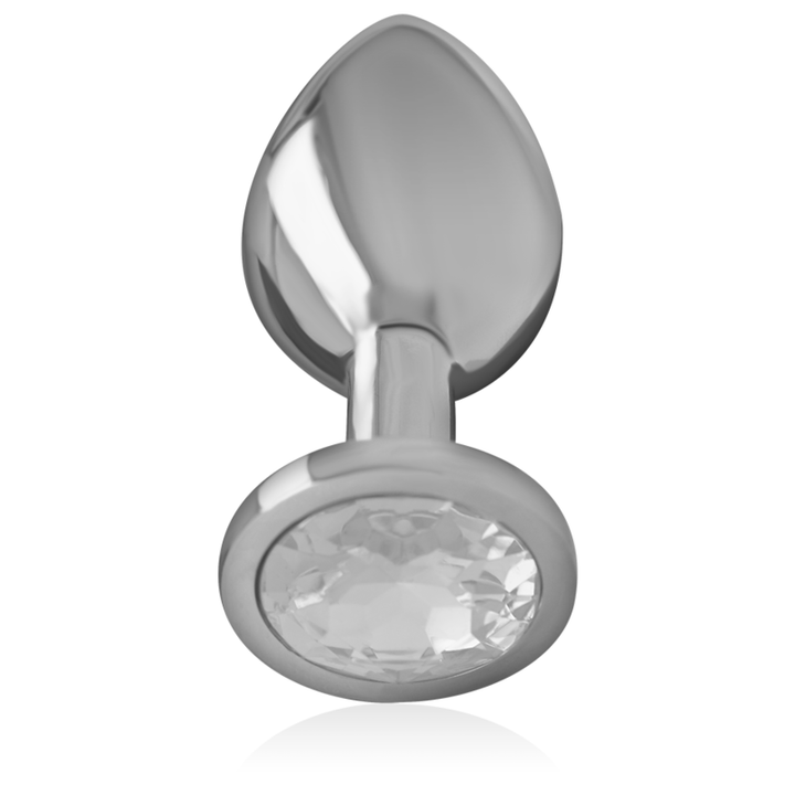 INTENSE - PLUG ANAL DE ALUMINIO CON CRISTAL PLATEADO TALLA S