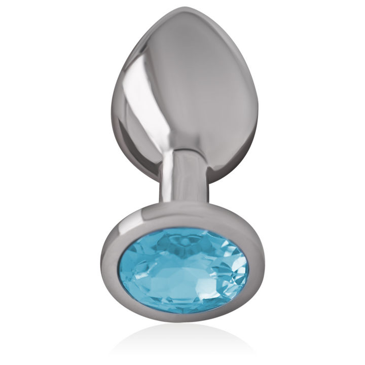 INTENSE - PLUG ANAL DE ALUMINIO CON CRISTAL AZUL TALLA S