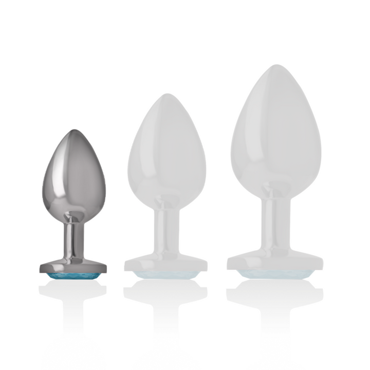 INTENSE - PLUG ANAL DE ALUMINIO CON CRISTAL AZUL TALLA S