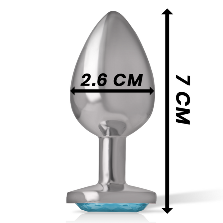 INTENSE - PLUG ANAL DE ALUMINIO CON CRISTAL AZUL TALLA S