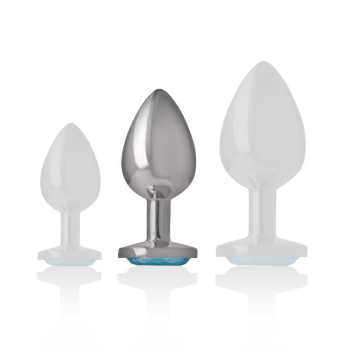 INTENSE - PLUG ANAL DE ALUMINIO Y CRISTAL AZUL TALLA M