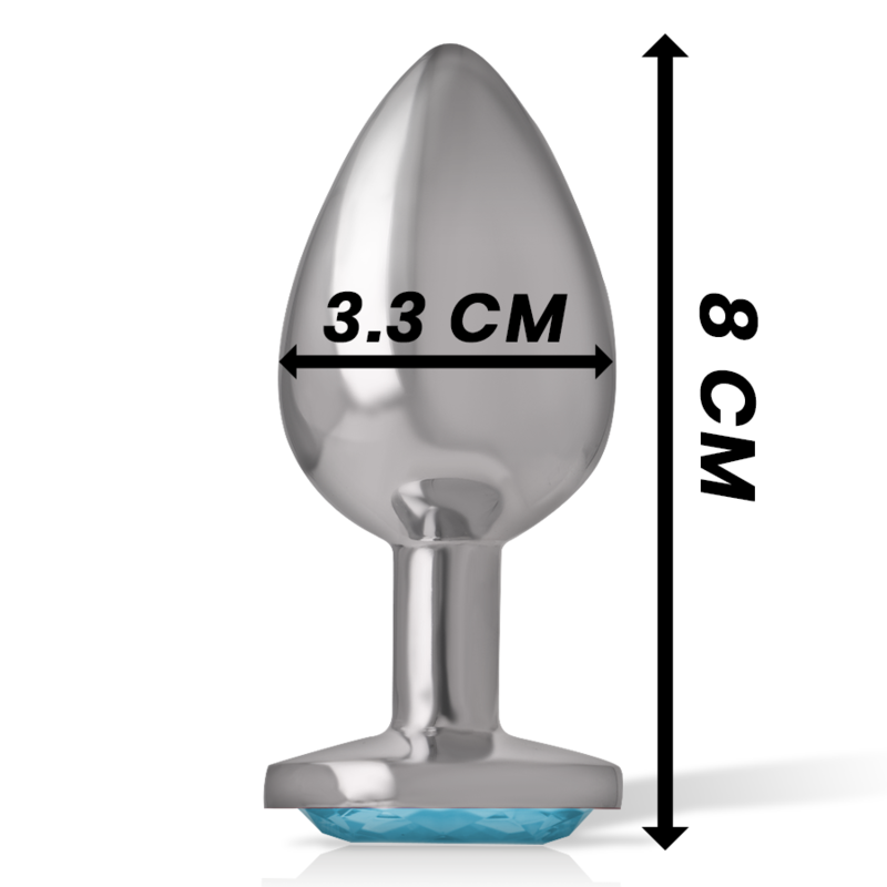 INTENSE - PLUG ANAL DE ALUMINIO Y CRISTAL AZUL TALLA M