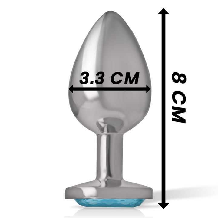 INTENSE - PLUG ANAL DE ALUMINIO Y CRISTAL AZUL TALLA M