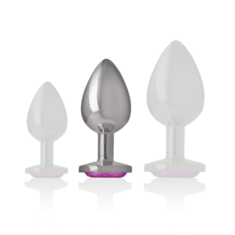 INTENSE - PLUG ANAL DE ALUMINIO CON CRISTAL ROSA TALLA M