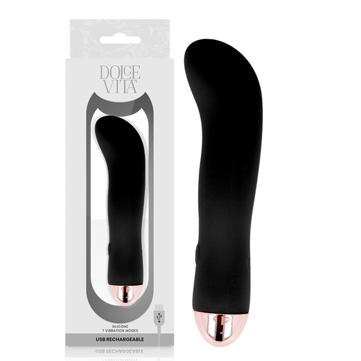 DOLCE VITA - VIBRADOR RECARGABLE DOS NEGROS 7 VELOCIDADES