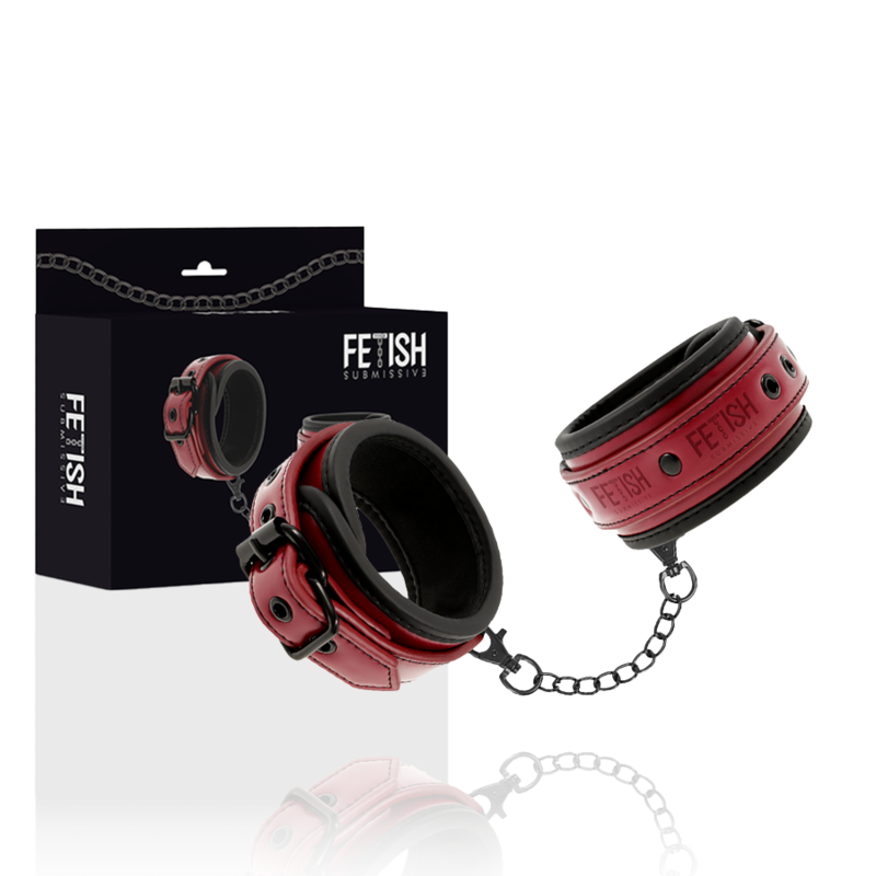 FETISH SUBMISSIVE DARK ROOM - ESPOSAS DE CUERO VEGANO CON FORRO DE NEOPRENO