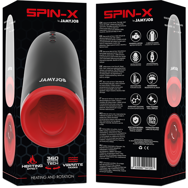 JAMYJOB - MASTURBADOR DE CALENTAMIENTO Y ROTACIÓN SPIN-X