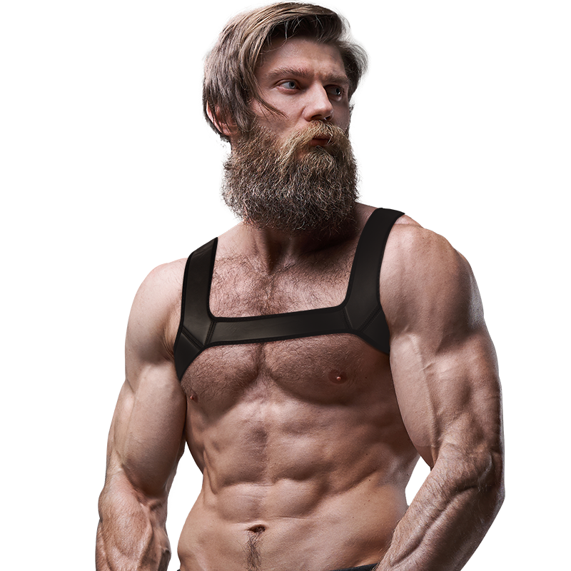 ACTITUD SUMISA FETICHE - ARNÉS DE PECHO DE NEOPRENO PARA HOMBRE TALLA M