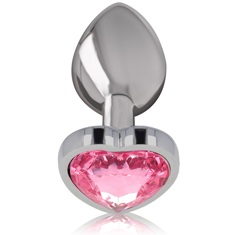 INTENSE - PLUG ANAL DE ALUMINIO METAL CORAZÓN ROSA TALLA S