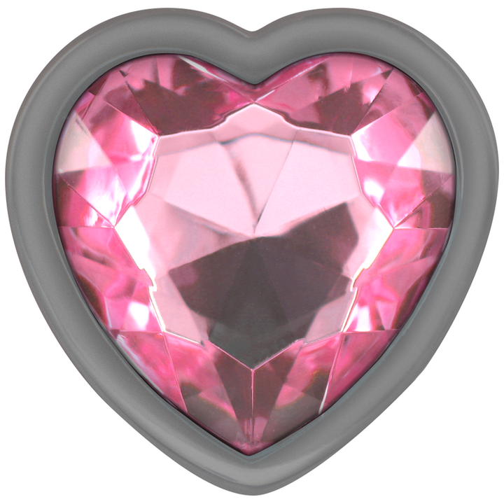 INTENSE - PLUG ANAL DE ALUMINIO METAL CORAZÓN ROSA TALLA S