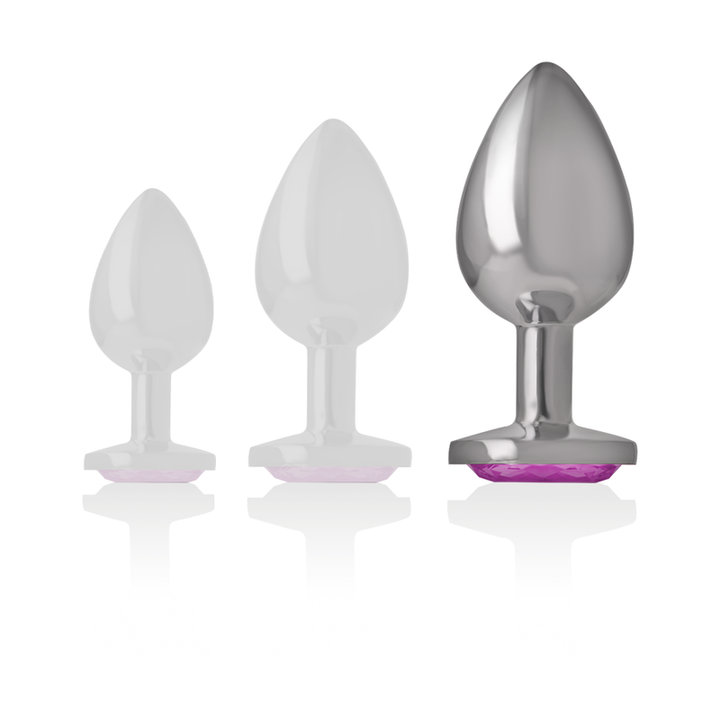 INTENSE - PLUG ANAL DE ALUMINIO METAL CORAZÓN ROSA TALLA L