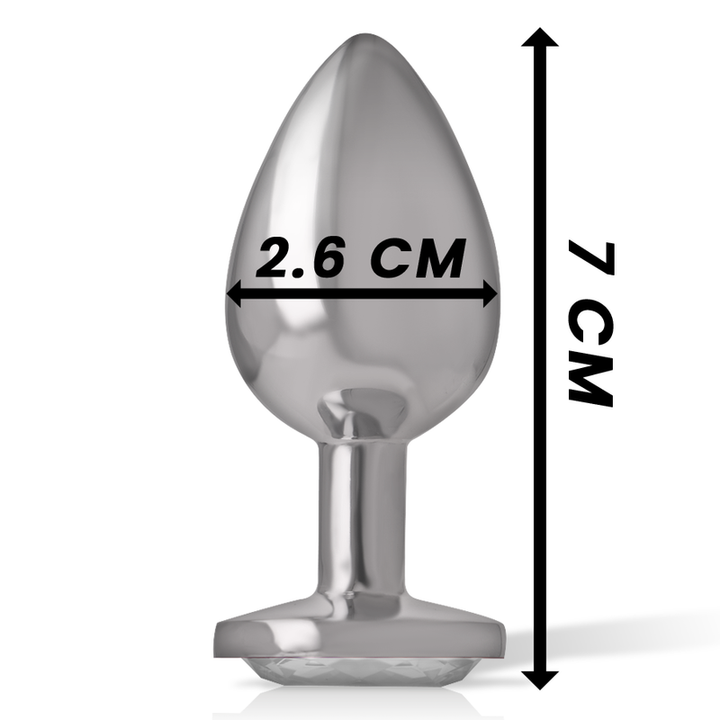 INTENSO - PLUG ANAL DE METAL DE ALUMINIO CORAZÓN BLANCO TAMAÑO S