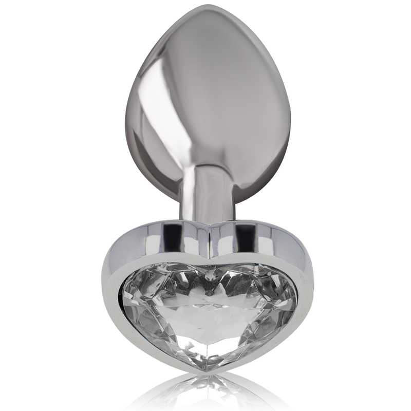 INTENSE - PLUG ANAL DE ALUMINIO METAL CORAZÓN BLANCO TALLA M