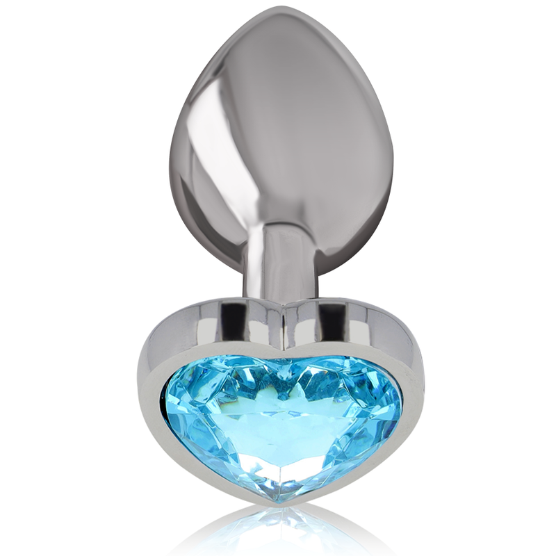 INTENSE - PLUG ANAL DE ALUMINIO METAL CORAZÓN AZUL TALLA M