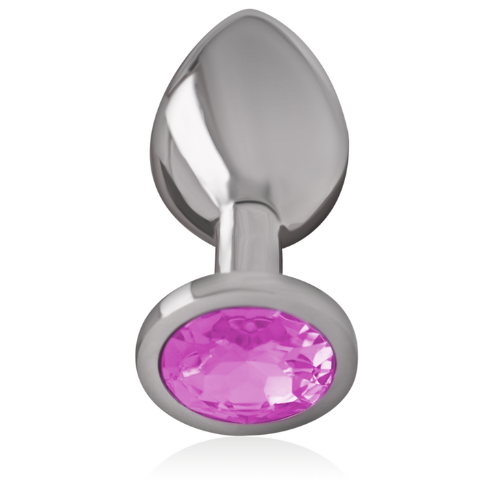 INTENSE - PLUG ANAL DE ALUMINIO CON CRISTAL ROSA TALLA L