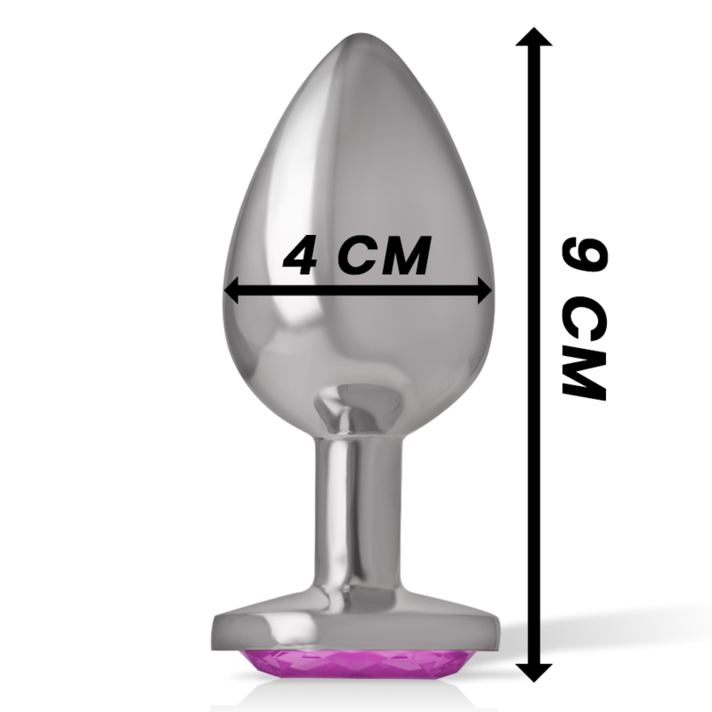 INTENSE - PLUG ANAL DE ALUMINIO CON CRISTAL ROSA TALLA L