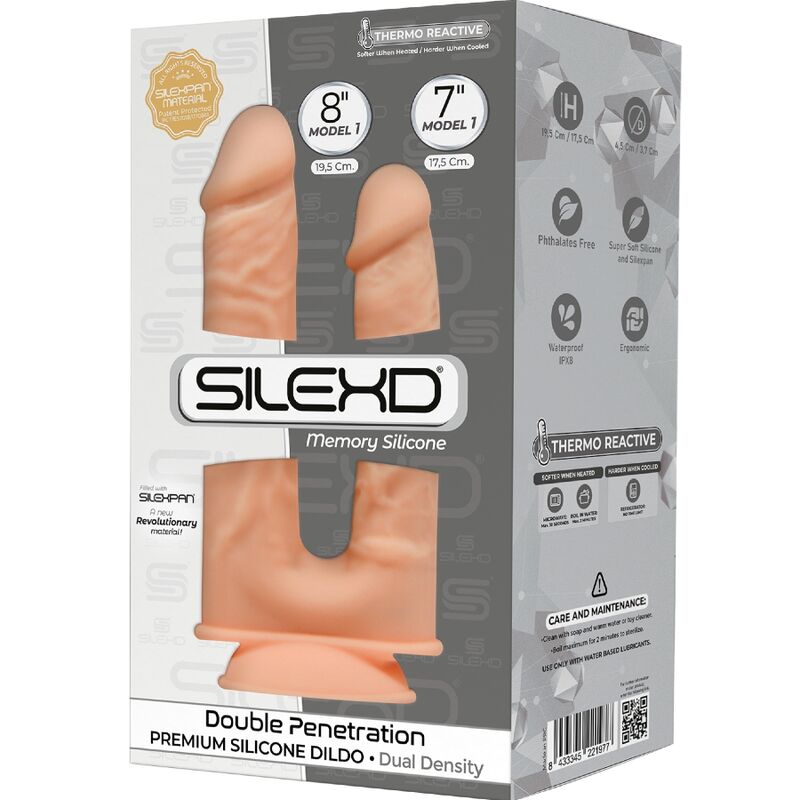 SILEXD - MODELO 1 PENE REALISTA DOBLE PENETRACION PREMIUM SILICONA SILEXPAN 17.5 / 19.5 CM