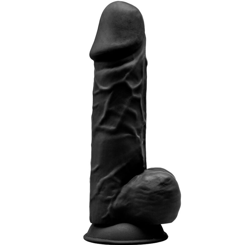 SILEXD - MODELO 1 PENE REALISTA PREMIUM SILEXPAN SILICONA NEGRO 21.5 CM