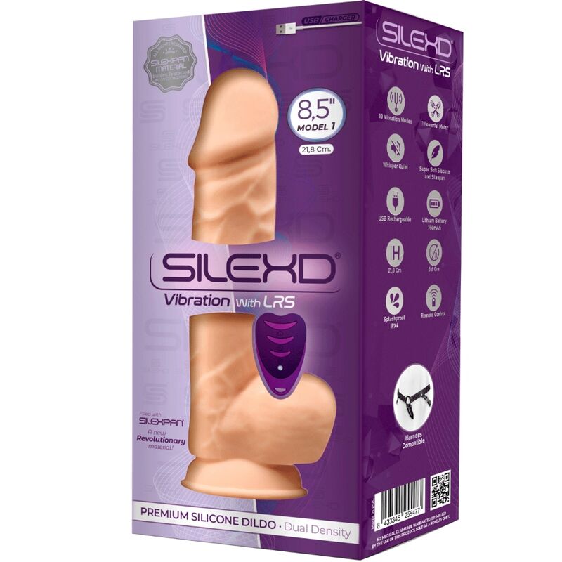 SILEXD - MODELO 1 VIBRADOR DE PENE REALISTA SILICONA PREMIUM SILEXPAN CONTROL REMOTO 21.8 CM