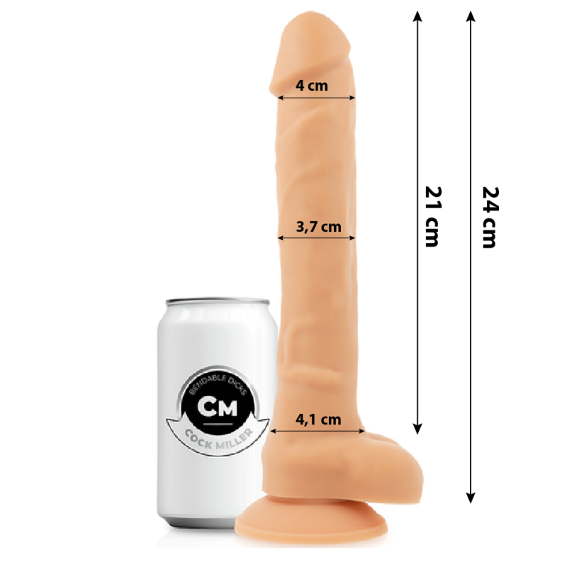 MOLINO DE POLLO - PENE ARTICULABLE DE SILICONA DE 24 CM