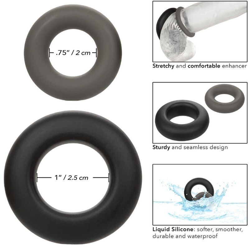 CALEXOTICS - ALPHA PROLONG SET DE 2 ANILLOS GRISES