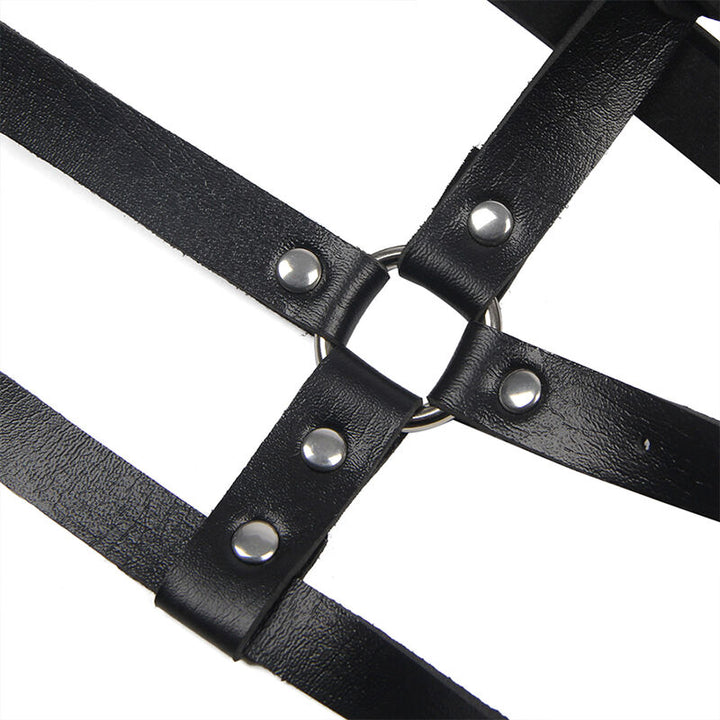 SUBBLIME - ARNÉS DE PECHO CON ANILLA DE CUERO NEGRO TALLA ÚNICA