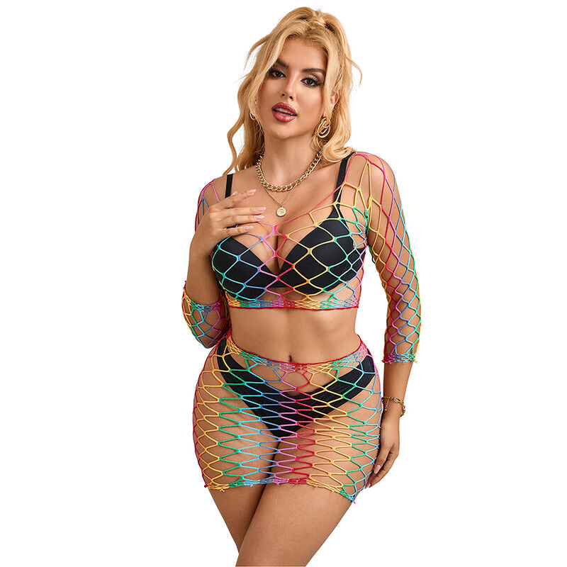SUBBLIME - 952440 CONJUNTO DE 2 PIEZAS DE RED DE MANGA LARGA ARCOÍRIS TALLA ÚNICA