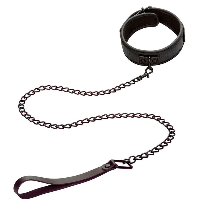 CALEXOTICS - COLLAR NOCTURNO Y CORREA DE CUERO AJUSTABLE NEGRO