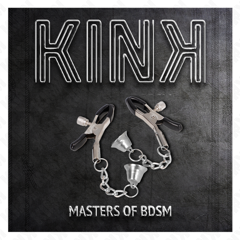 KINK - PINZAS PARA PEZONES CON COLGANTE DE CAMPANA DE PLATA DE 6 CM