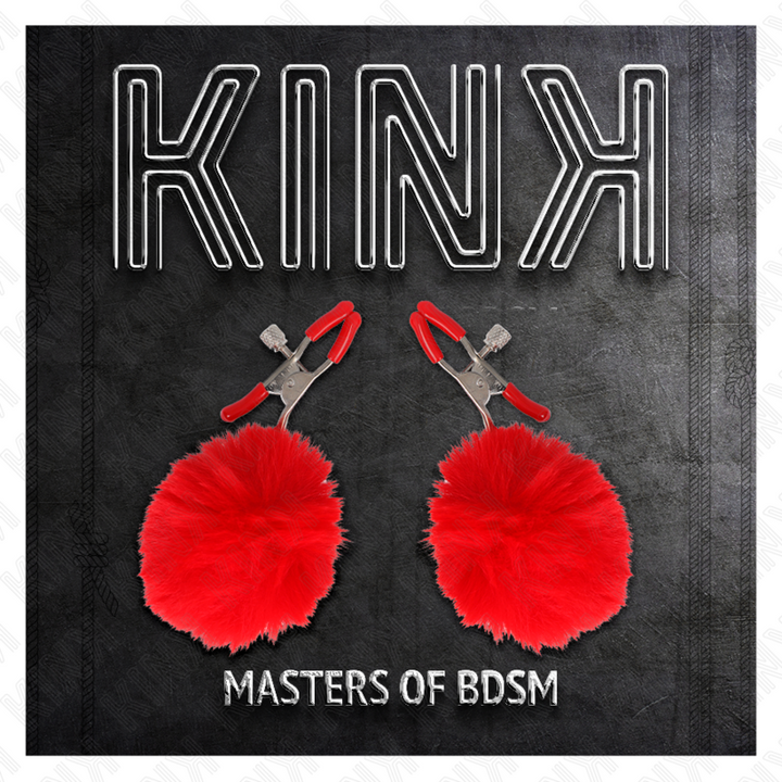 KINK - PINZA PARA PEZONES CON BOLA DE PIEL SINTÉTICA ROJA 6 CM