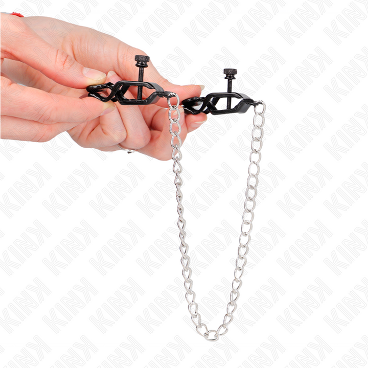 KINK - PINZAS PARA PEZONES DE CADENA PLANA PLATEADAS 30 CM