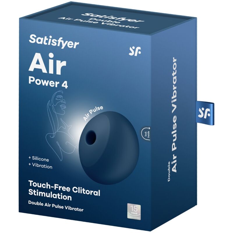 SATISFYER - AIR POWER 4 ESTIMULADOR Y VIBRADOR 12 VIBRACIONES AZUL