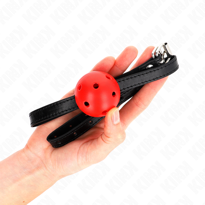 KINK - MORDAZA DE BOLA SIMPLICITY ROJA TRANSPIRABLE DE 4,5 CM 62 x 1,5 CM
