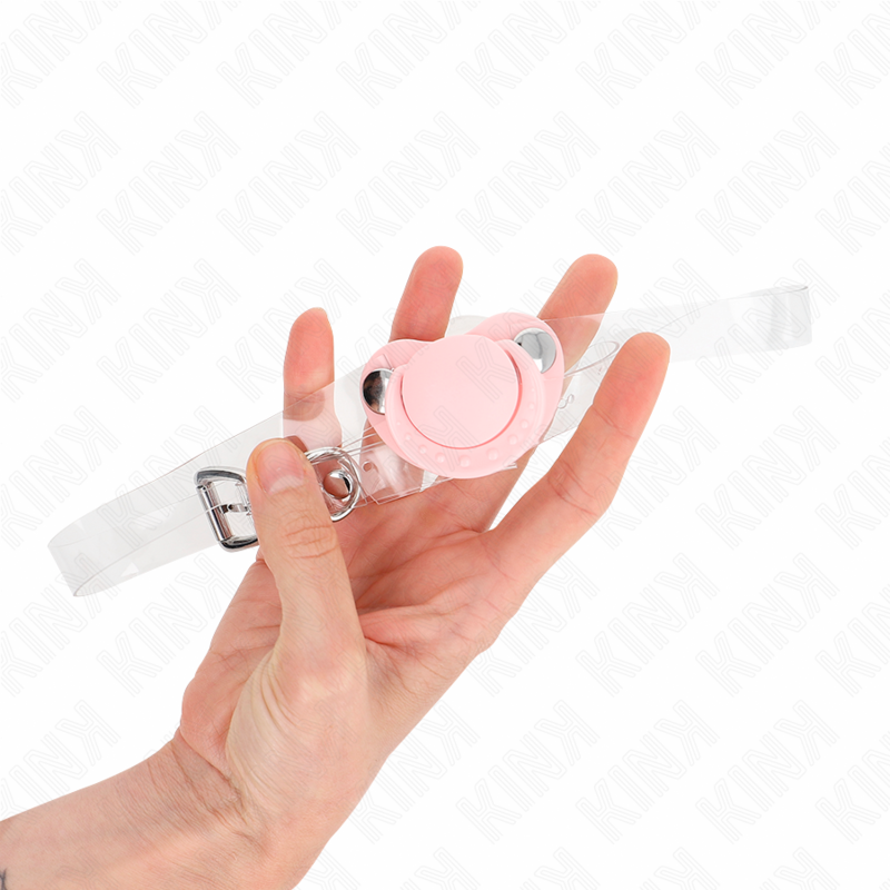 KINK - MORDAZA CON FORMA DE CHUPETE ROSA 5,5 x 4 CM AJUSTABLE 43-60 CM