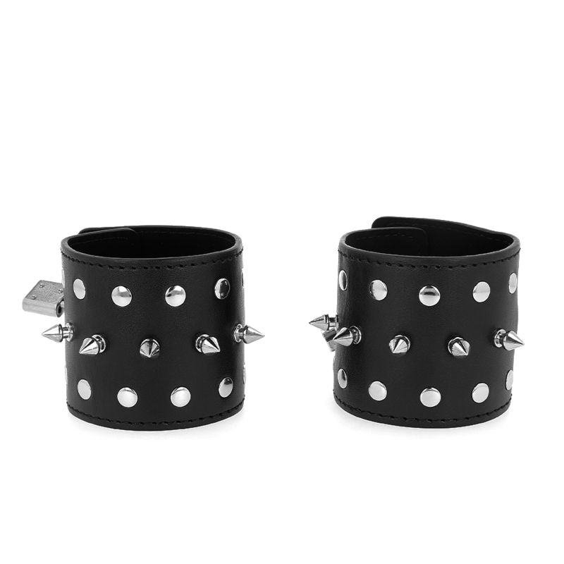 KINK - SUJECIONES DE MUÑECA PUNK CON PINCHOS 25 X 6 CM