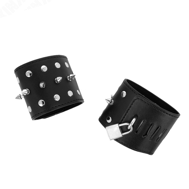 KINK - SUJECIONES DE MUÑECA PUNK CON PINCHOS 25 X 6 CM