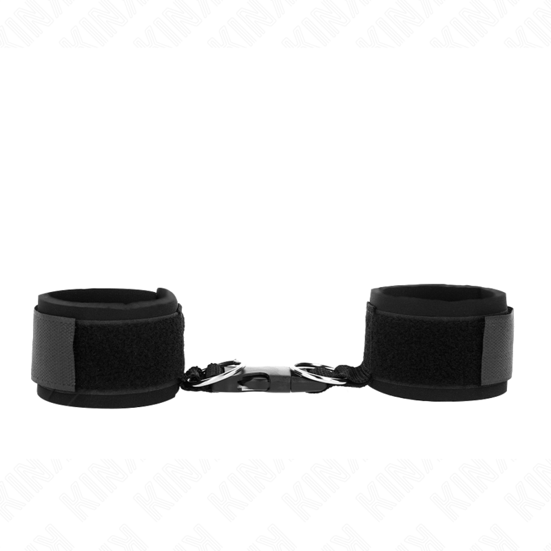 KINK - SUJECIÓN DE MUÑECAS DE NEOPRENO CON CIERRE DE GANCHO Y BUCLE, NEGRO, AJUSTABLE 22-34 CM