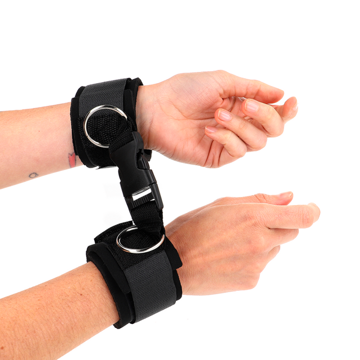 KINK - SUJECIÓN DE MUÑECAS DE NEOPRENO CON CIERRE DE GANCHO Y BUCLE, NEGRO, AJUSTABLE 22-34 CM