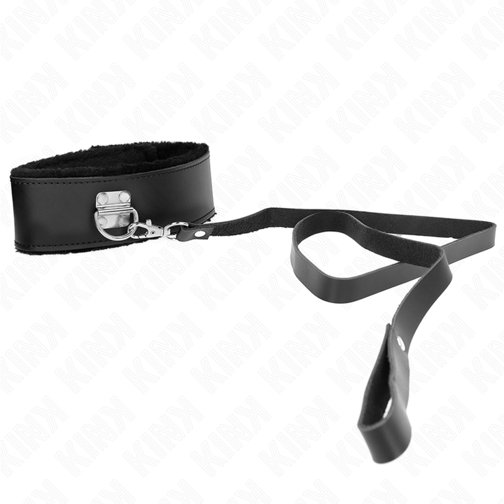KINK - COLLAR CON CINTURÓN 116 CM CON CORREA DE CUERO NEGRA AJUSTABLE 40-48 CM X 6 CM