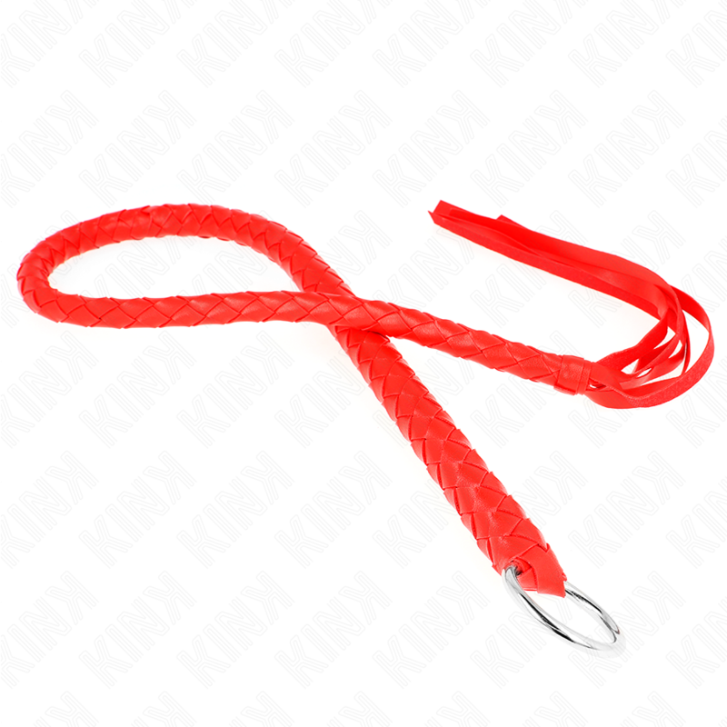 KINK - LÁTIGO DE SERPIENTE CON ANILLA DE MANO ROJA 65 CM
