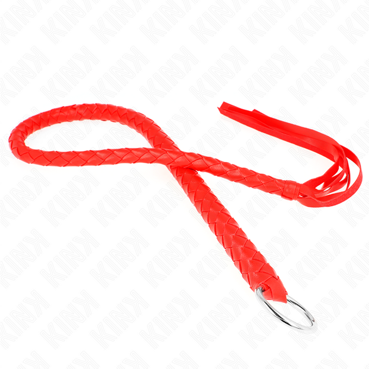 KINK - LÁTIGO DE SERPIENTE CON ANILLA DE MANO ROJA 65 CM