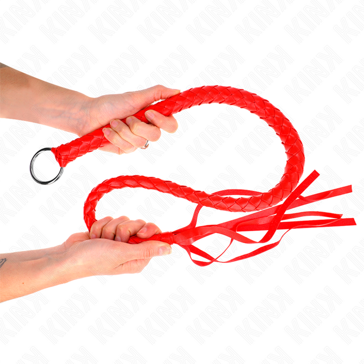 KINK - LÁTIGO DE SERPIENTE CON ANILLA DE MANO ROJA 65 CM