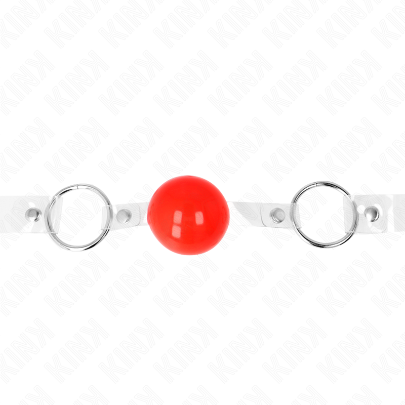 KINK - MORDAZA DE PVC ROJA TRANSPARENTE DE 4 CM AJUSTABLE