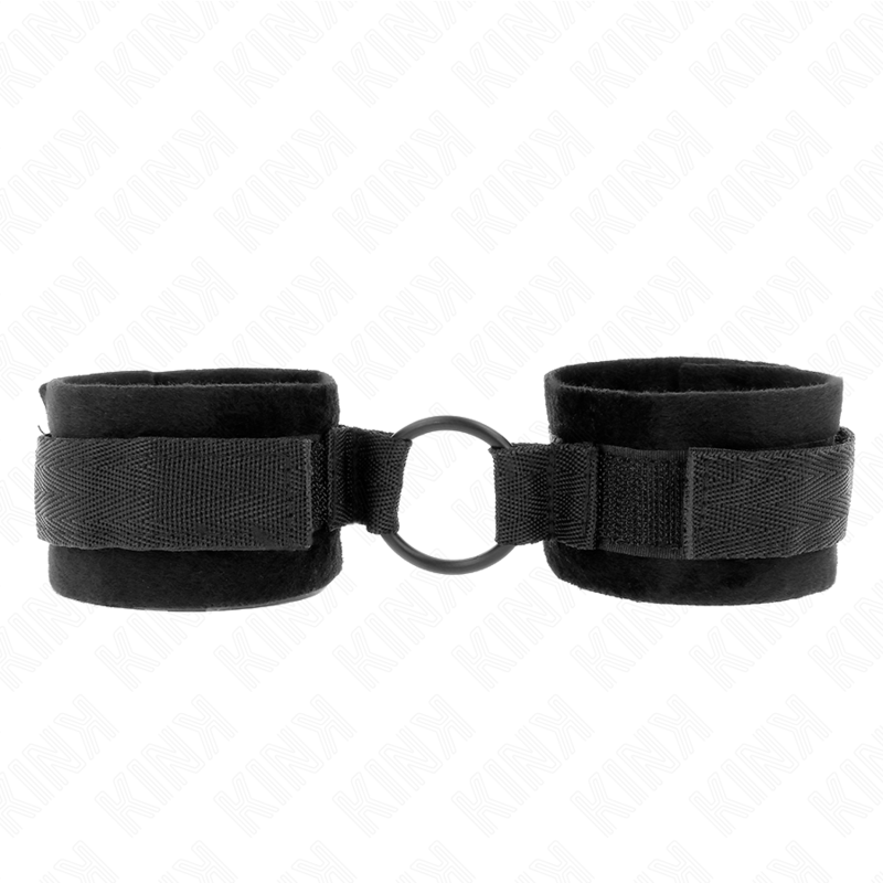KINK - ESPOSAS DE PIEL PARA PRINCIPIANTES 25 CM CON ANILLA TÓRICA 4 CM NEGRAS AJUSTABLES 15-25 CM