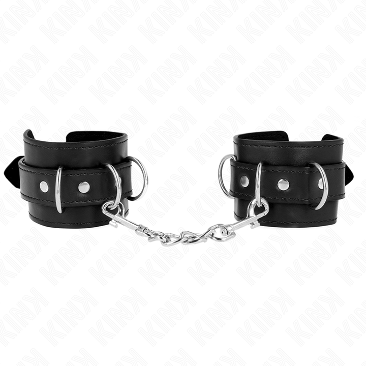 KINK - 3 ANILLOS DE MUÑECA AJUSTABLES CON ANILLA EN D NEGRO 17,5-25 CM X 6 CM