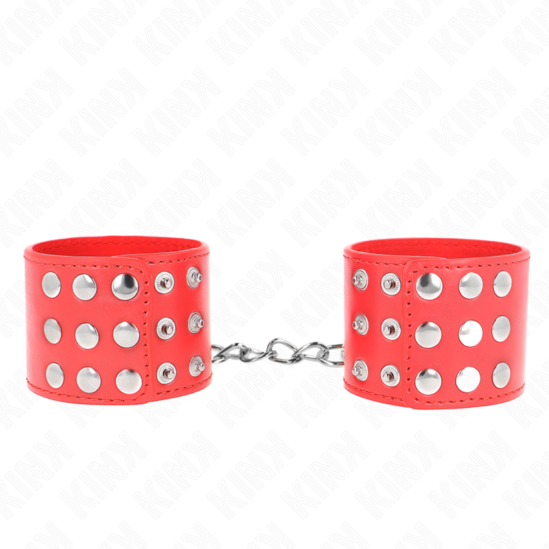 KINK - SUJECIONES DE MUÑECA CON CIERRE A PRESIÓN ROJO AJUSTABLE 19-24 CM X 5,5 CM