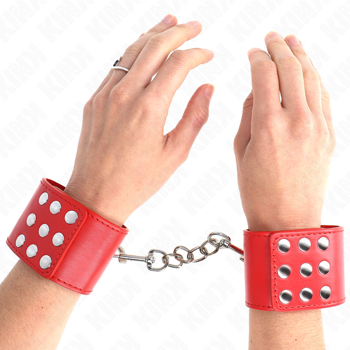 KINK - SUJECIONES DE MUÑECA CON CIERRE A PRESIÓN ROJO AJUSTABLE 19-24 CM X 5,5 CM